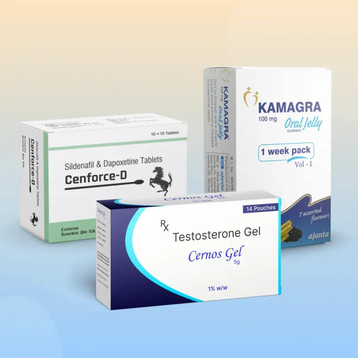 Pack of Cenforce D, Cernos Gel and Kamagra oral Jelly